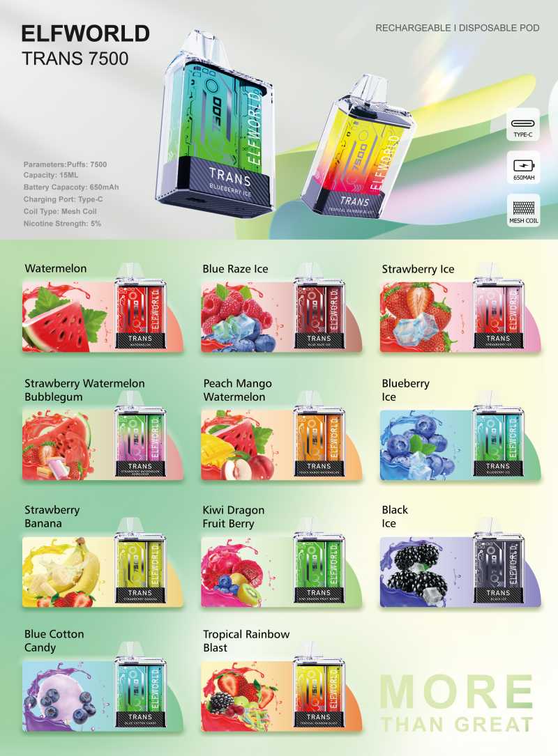 ELFWORLD TRANS 7500 7500 PUFFS ELFWORLD TRANS 7500 7500 PUFFS