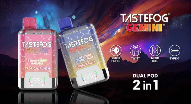 Tastefog-Gemini-25000-Puffs-Dual-Flavors-with-Display-Disposable-Vape-E-Cigarette-Wholesale-I-VapeTASTEFOG GEMINI 25000 Tastefog-Gemini-25000-Puffs-Dual-Flavors-with-Display-Disposable-Vape-E-Cigarette-Wholesale-I-VapeTASTEFOG GEMINI 25000