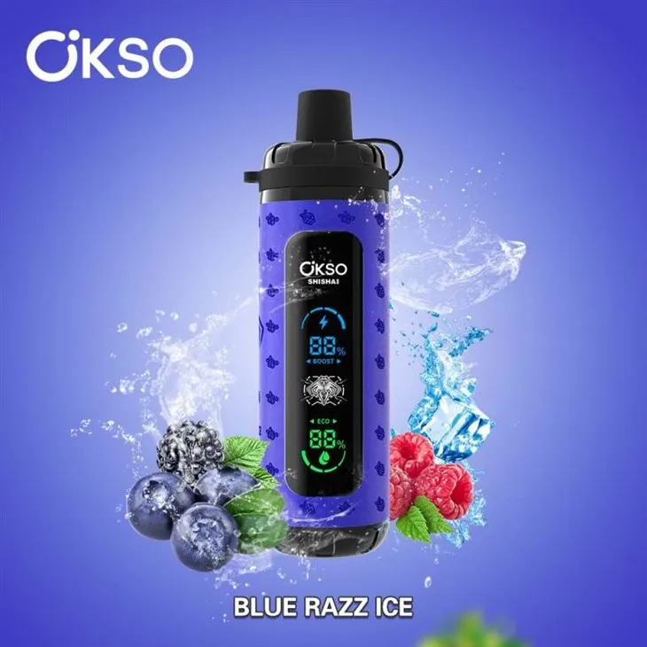 blue razz ice OKSO Shisha Max 40k