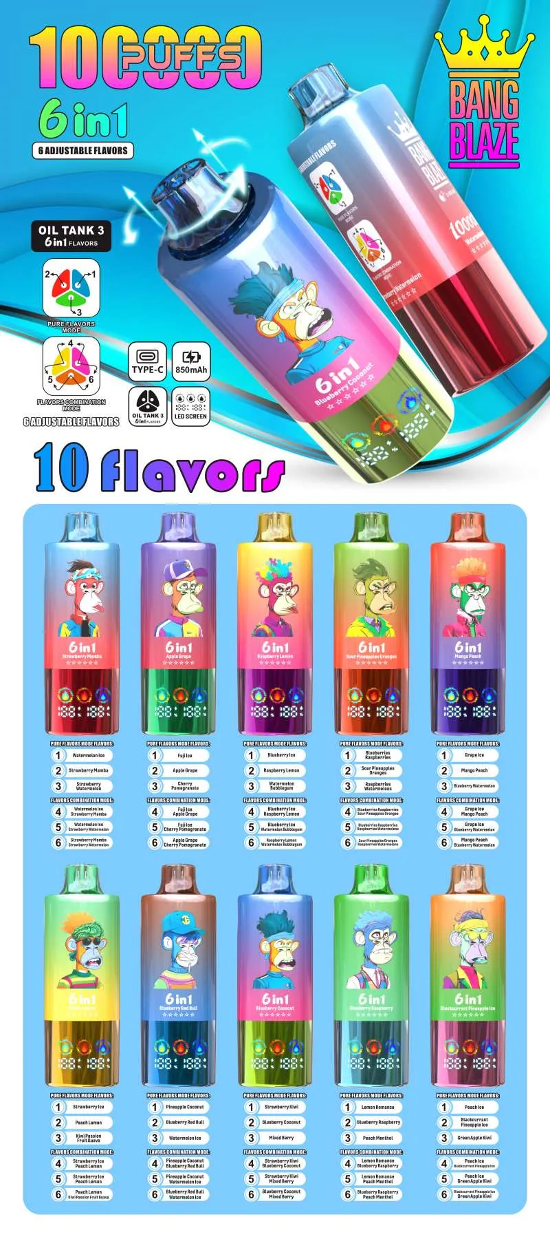 BANG BLAZE 6 IN 1 100K 29 BANG BLAZE 6 IN 1 100K 29